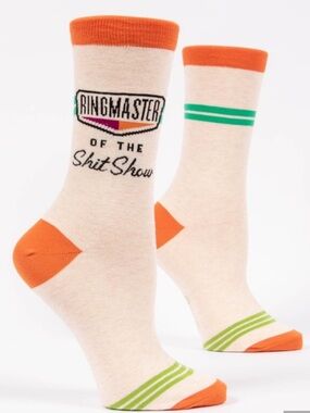 Blue Q 'Women’s ‘Ringmaster of the Shit Show' Crew Socks Size Medium NWT